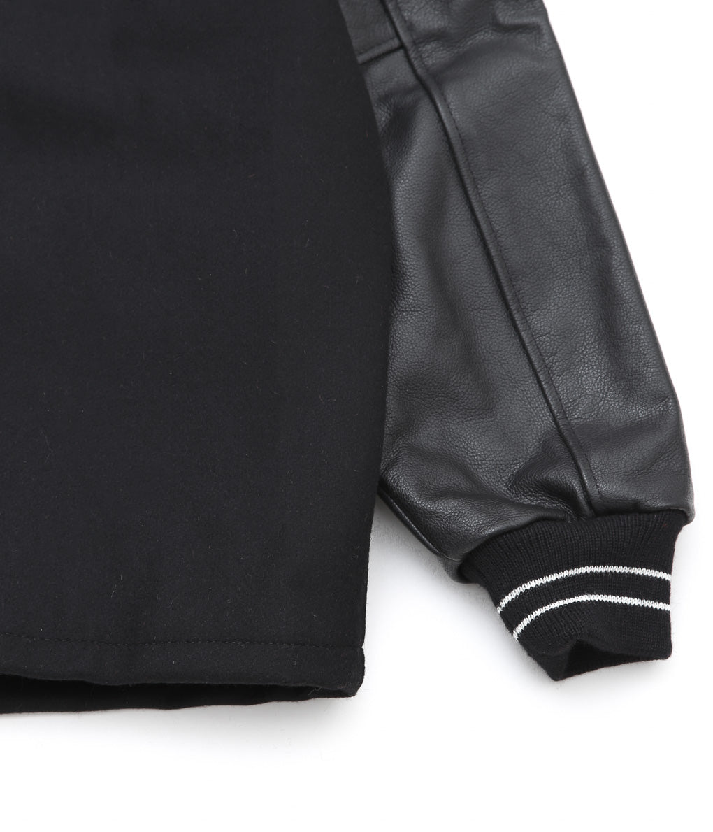 SETTLEMIER'S ''LEATHER SLEEVE VARSITY JACKET'' (BLACK)