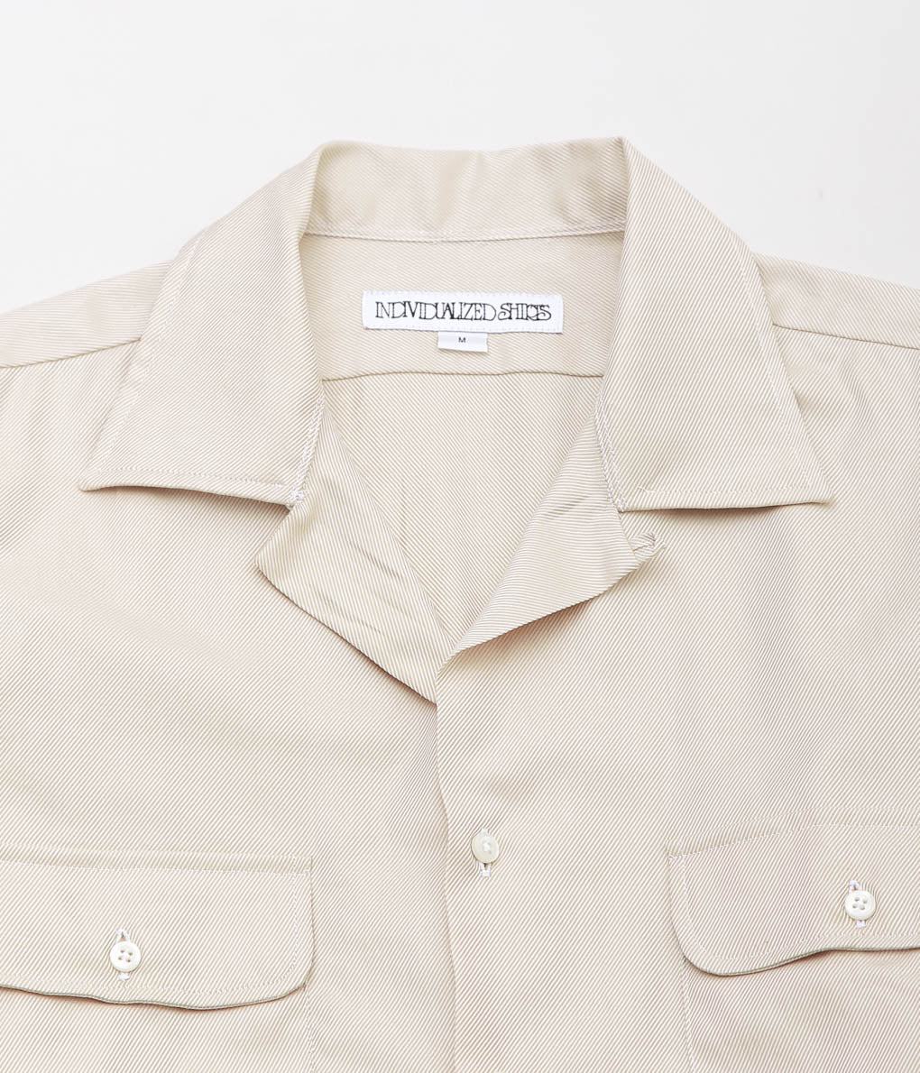 INDIVIDUALIZED SHIRTS ''CAMP COLLAR L/S'' (BEIGE)