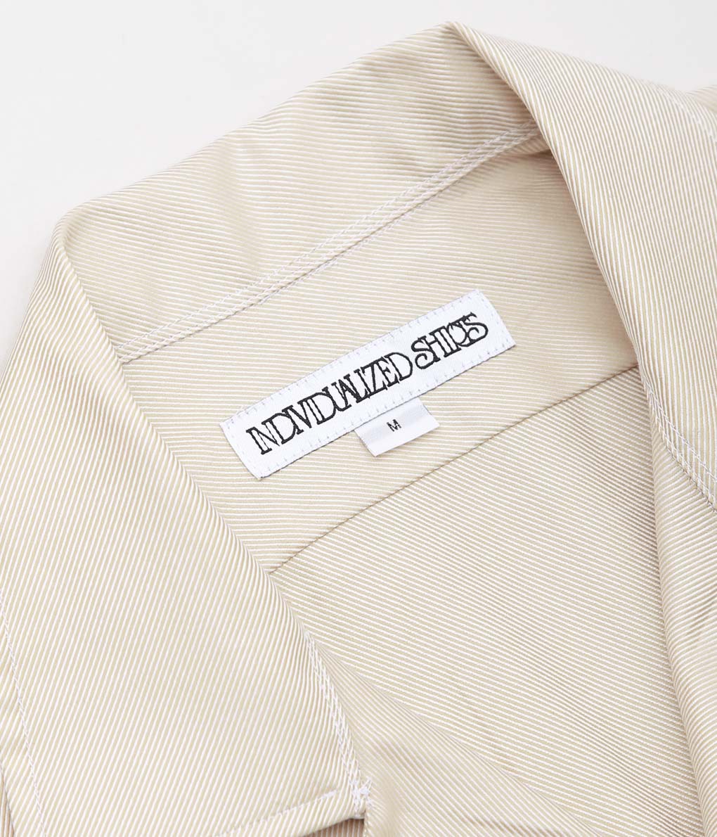 INDIVIDUALIZED SHIRTS ''CAMP COLLAR L/S'' (BEIGE)