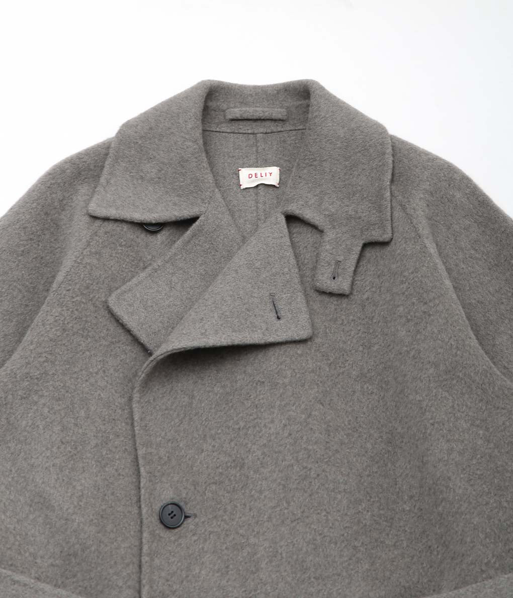 DELIY ''WOOL/CASHMERE DOUBLE FACE TRENCH COAT'' (GRAY)