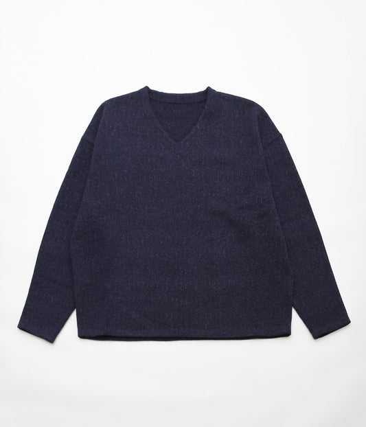 SILLAGE ''V NECK WIDE THREE D KNIT'' (NAVY)