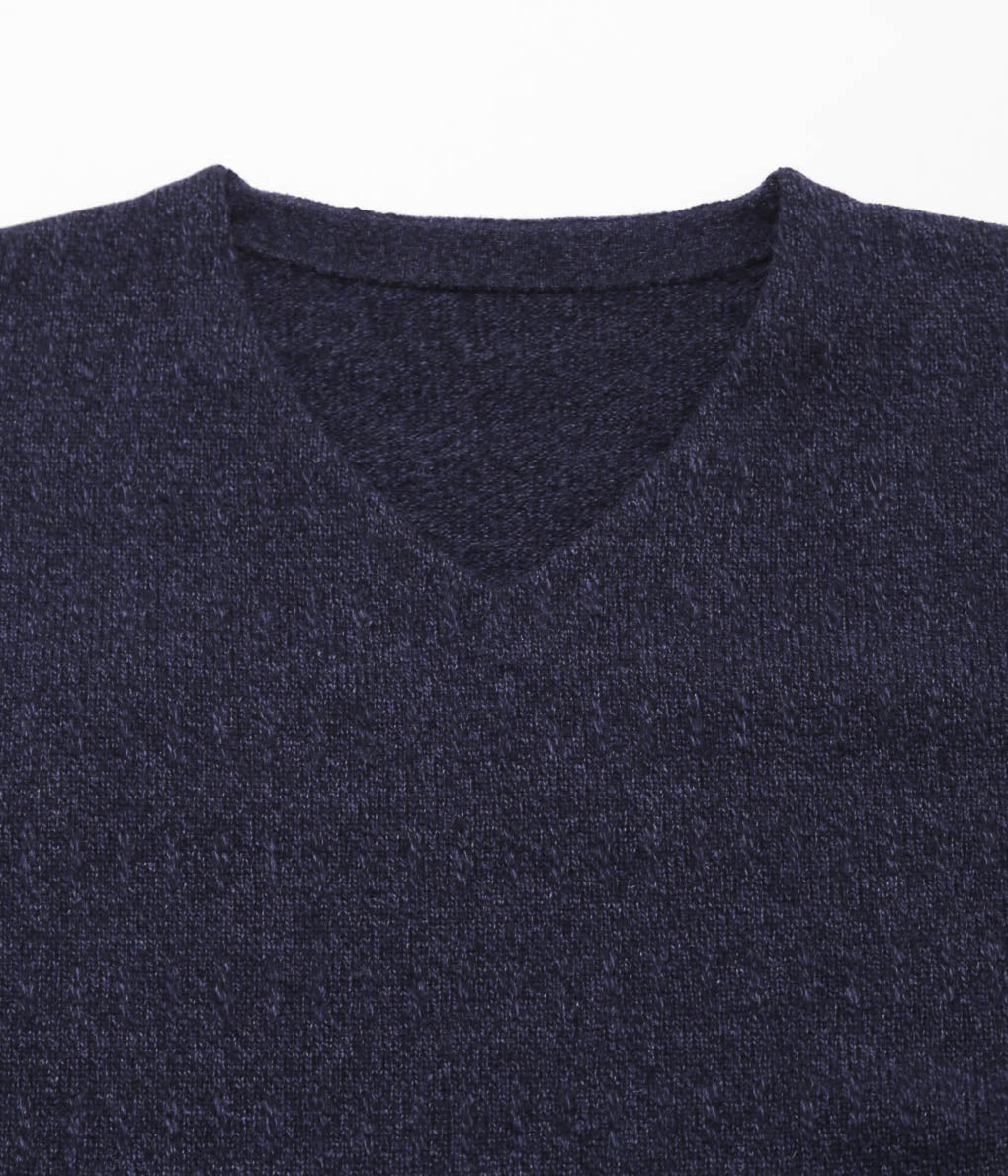 SILLAGE ''V NECK WIDE THREE D KNIT'' (NAVY)