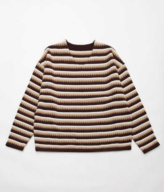 SILLAGE ''V NECK WIDE THREE D KNIT'' (BROWM MIX)