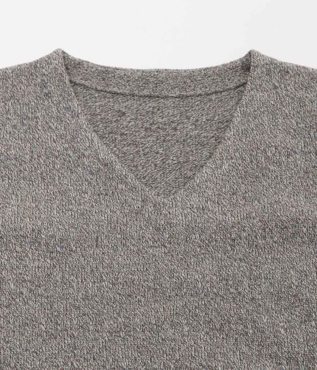 SILLAGE ''V NECK WIDE THREE D KNIT''(GREY MIX)