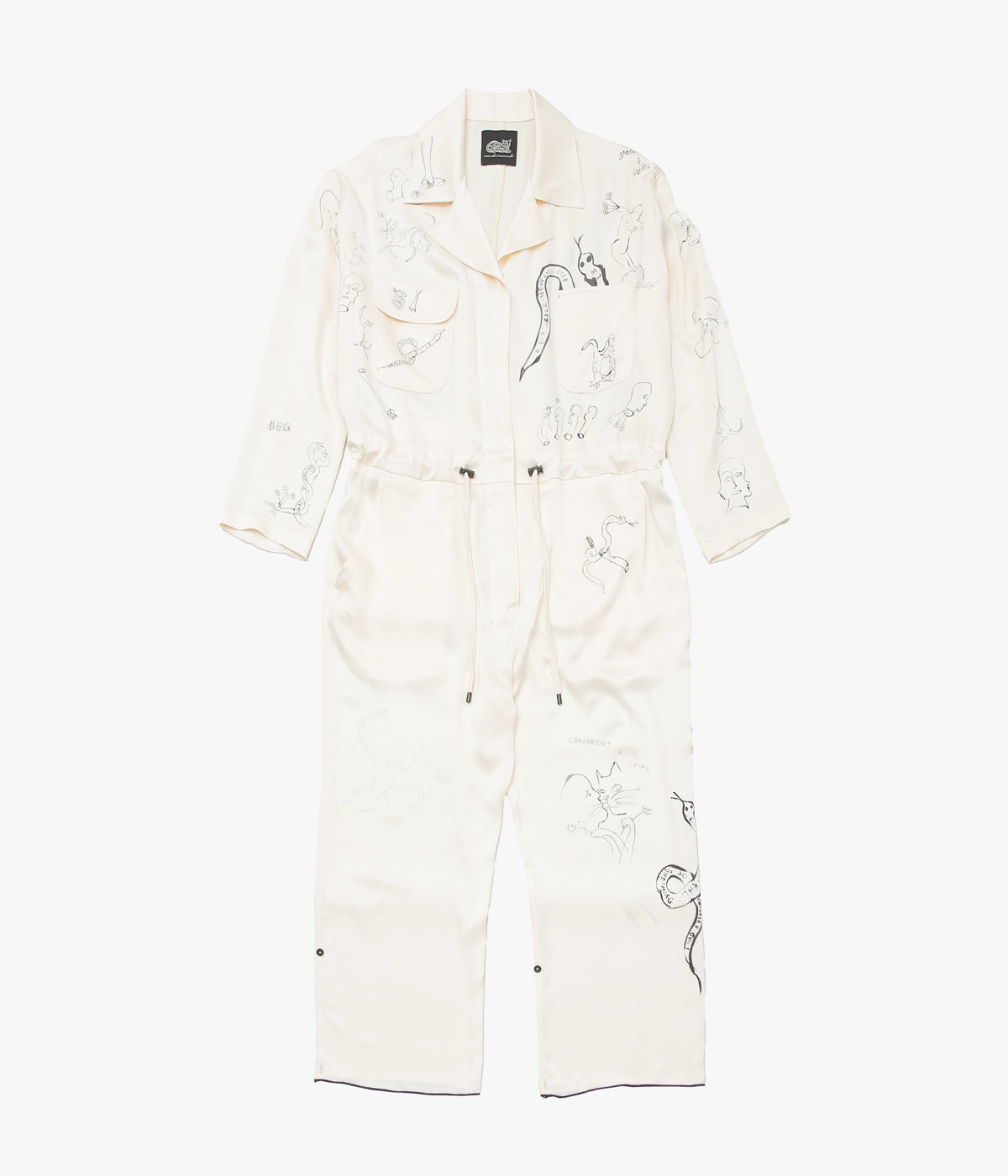 WONDEROUND ''WORKSUIT W/DRAW STRING/ SNAKE O&C DRAWING'' (WHITE)