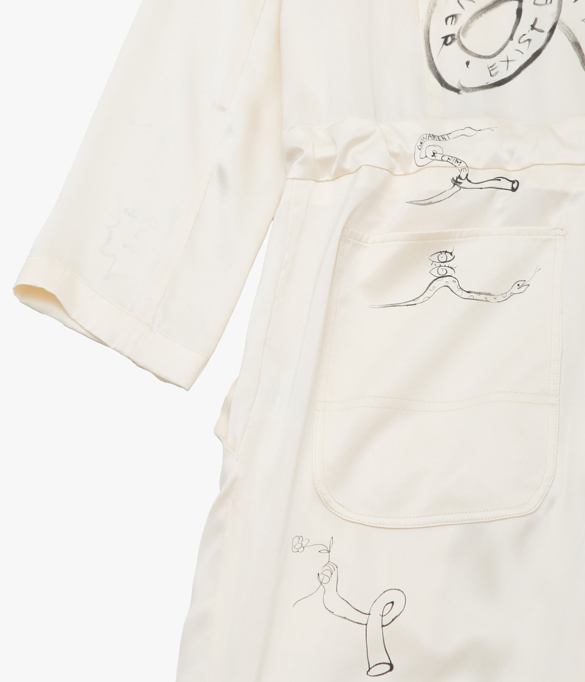 WONDEROUND ''WORKSUIT W/DRAW STRING/ SNAKE O&C DRAWING'' (WHITE)