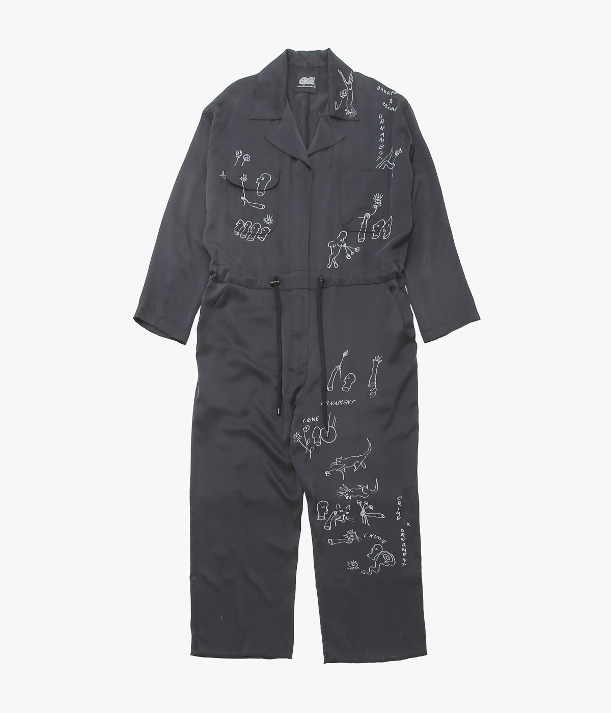 WONDEROUND ''WORKSUIT W/DRAW STRING/ O&C HAND DRAWING'' (BLACK)