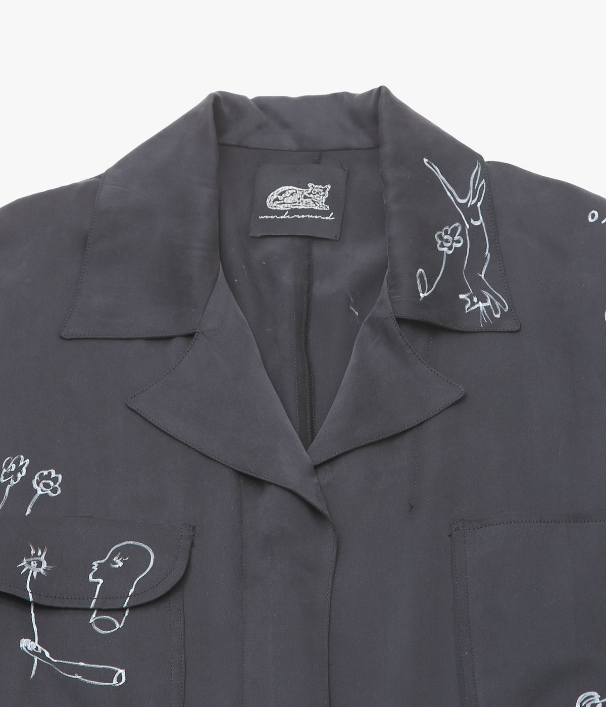 WONDEROUND ''WORKSUIT W/DRAW STRING/ O&C HAND DRAWING'' (BLACK)