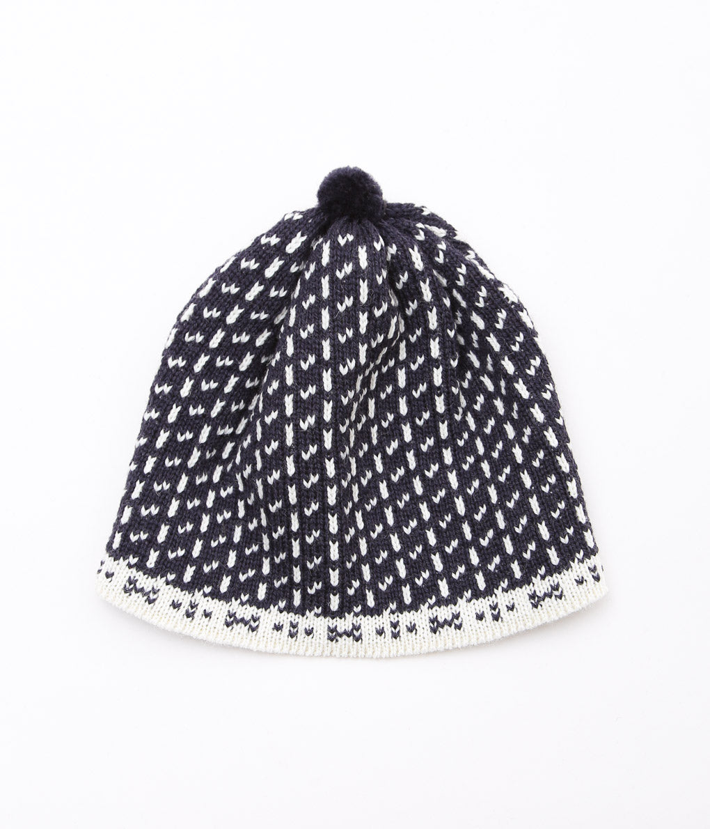 HIGHLAND2000 ''VINTAGE LITTLE POM CAP'' (ARAN / NAVY)