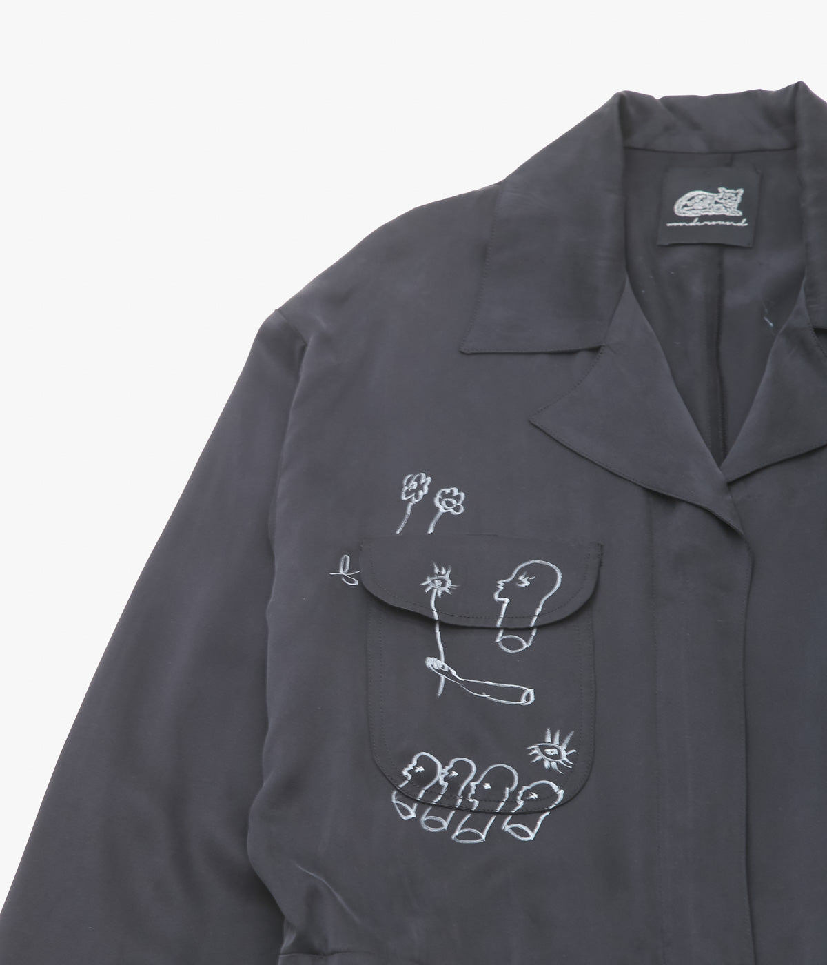 WONDEROUND ''WORKSUIT W/DRAW STRING/ O&C HAND DRAWING'' (BLACK)