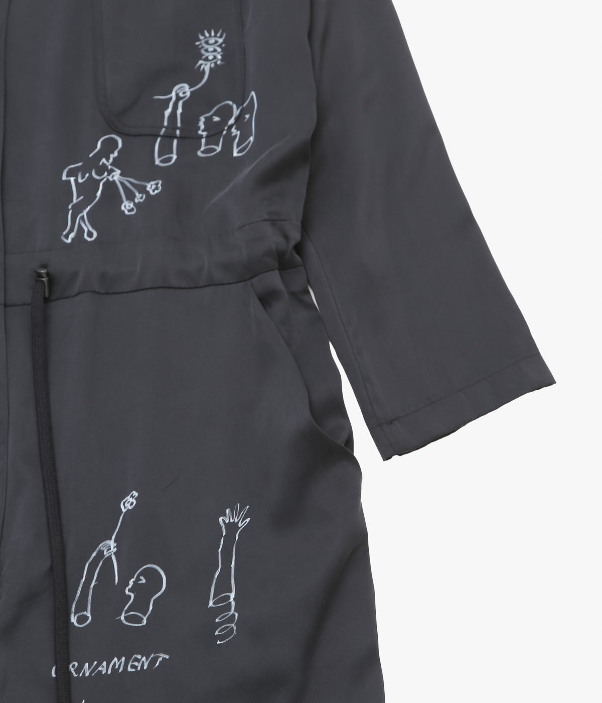WONDEROUND ''WORKSUIT W/DRAW STRING/ O&C HAND DRAWING'' (BLACK)