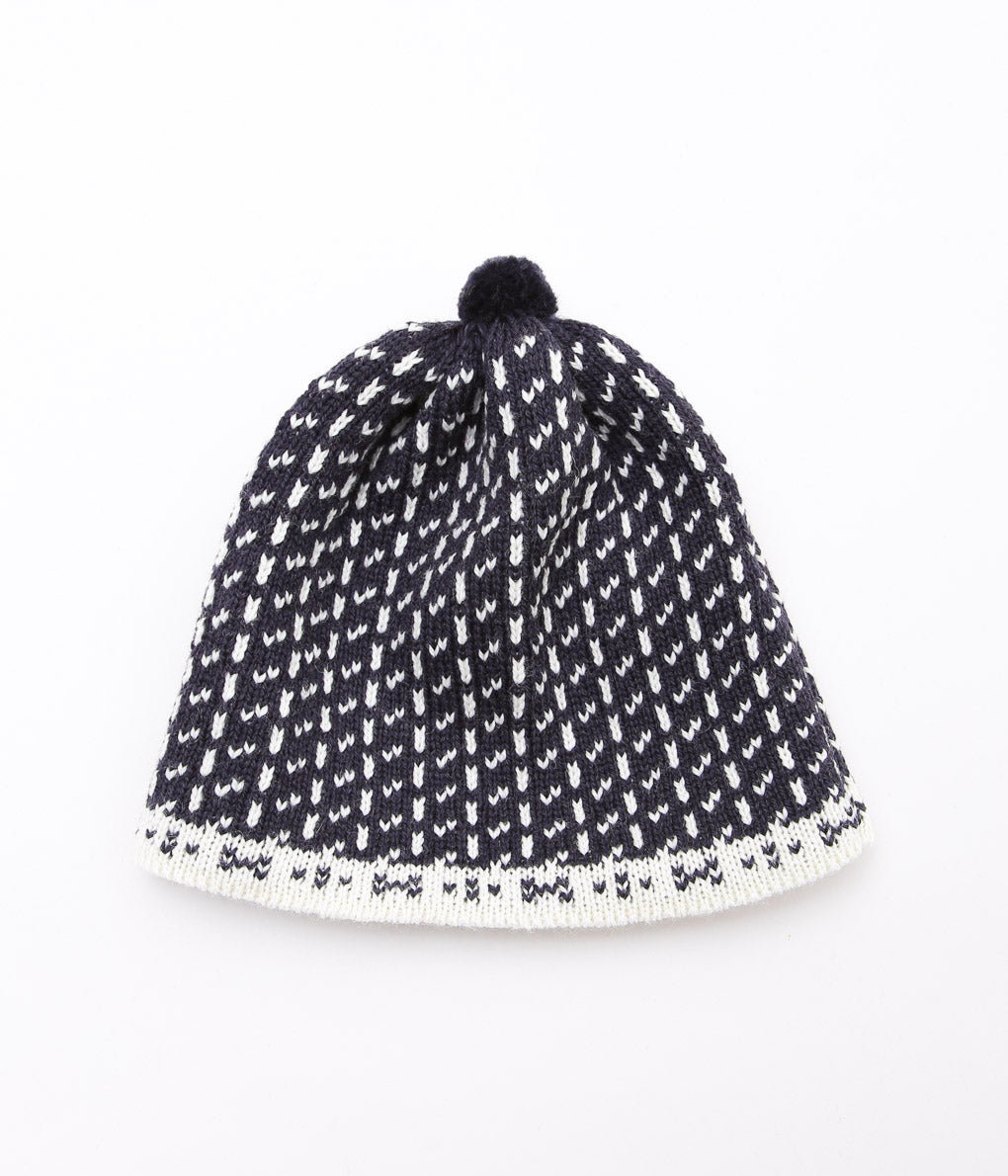 HIGHLAND2000 ''VINTAGE LITTLE POM CAP'' (ARAN / NAVY)