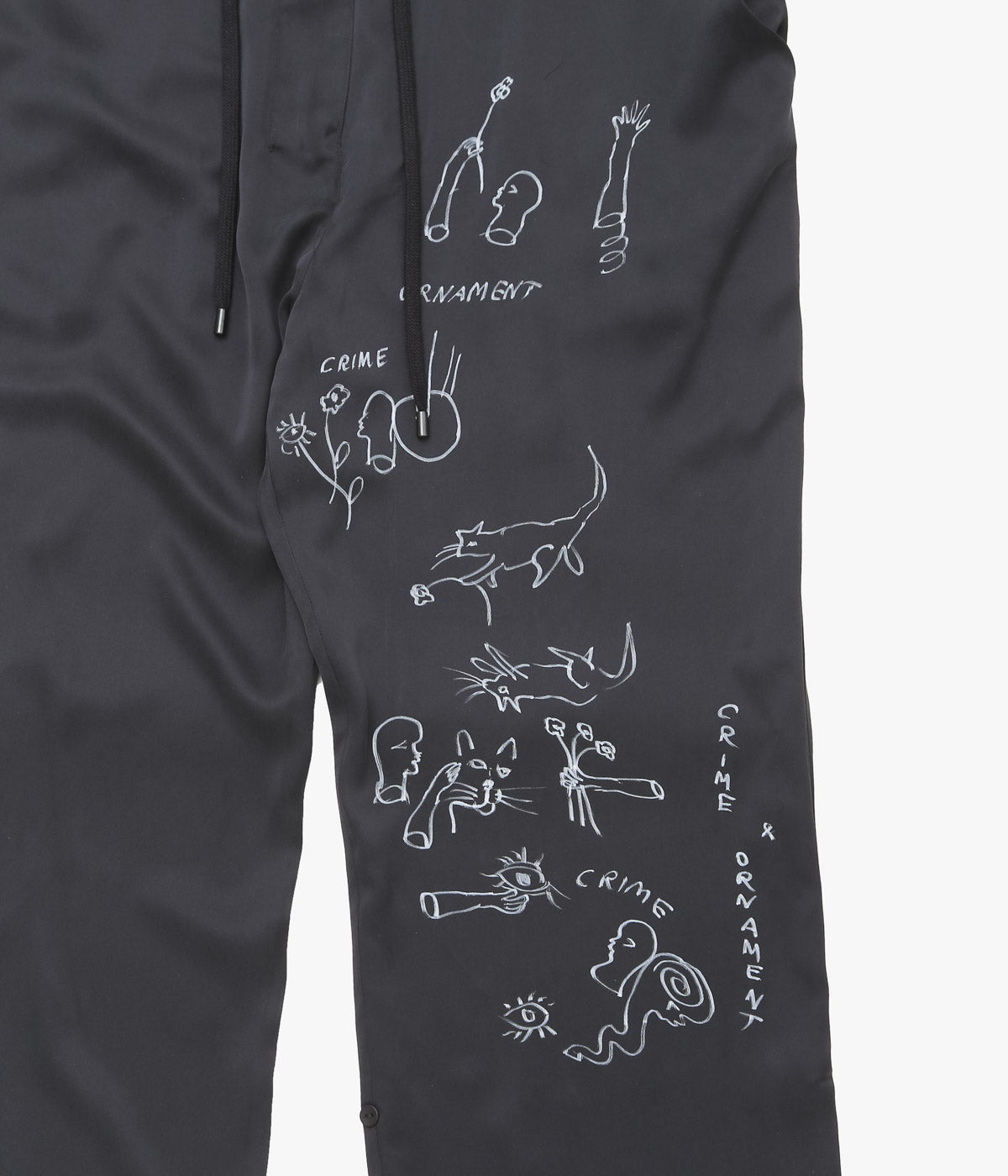 WONDEROUND ''WORKSUIT W/DRAW STRING/ O&C HAND DRAWING'' (BLACK)