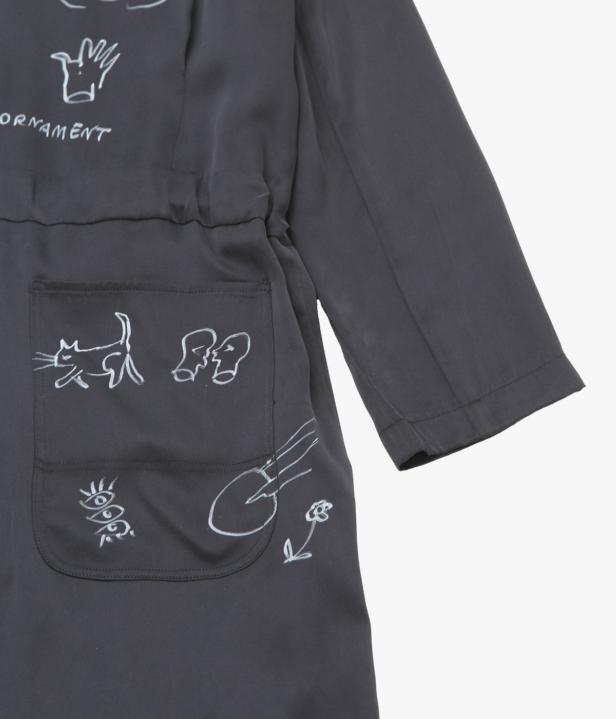 WONDEROUND ''WORKSUIT W/DRAW STRING/ O&C HAND DRAWING'' (BLACK)