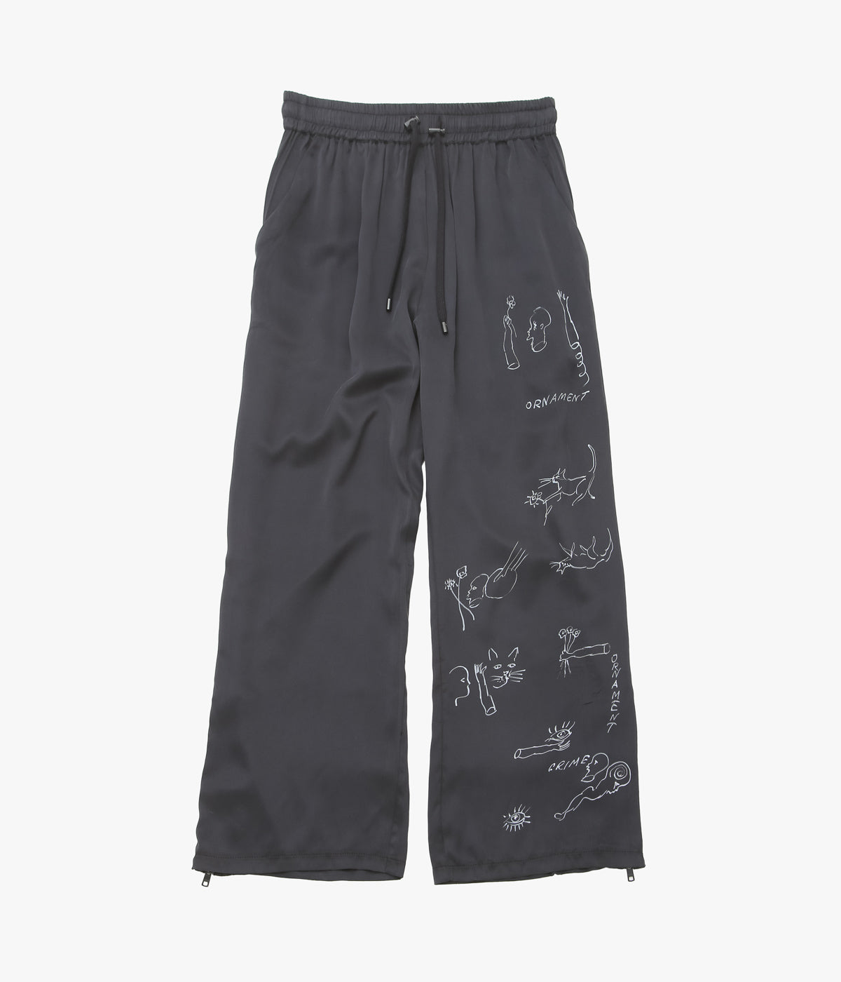 WONDEROUND ''BOXING TROUSERS/ O&C HAND DRAWING'' (BLACK)