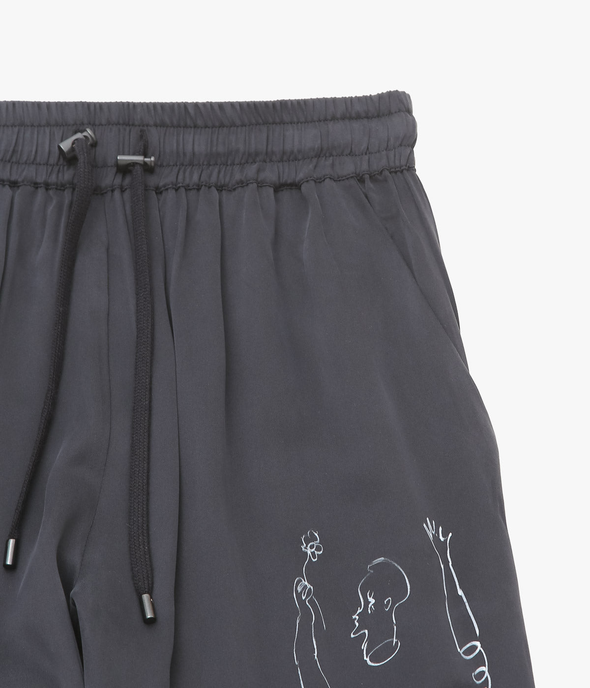 WONDEROUND ''BOXING TROUSERS/ O&C HAND DRAWING'' (BLACK)