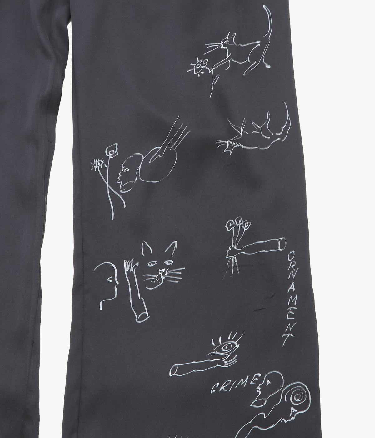 WONDEROUND ''BOXING TROUSERS/ O&C HAND DRAWING'' (BLACK)