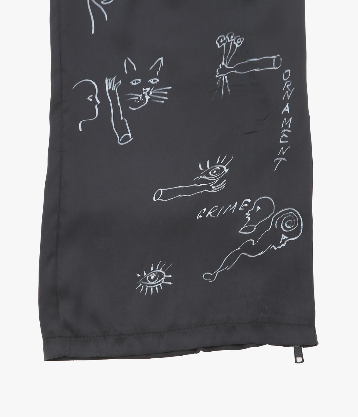 WONDEROUND ''BOXING TROUSERS/ O&C HAND DRAWING'' (BLACK)