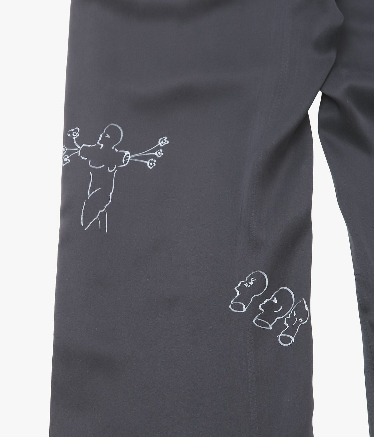 WONDEROUND ''BOXING TROUSERS/ O&C HAND DRAWING'' (BLACK)
