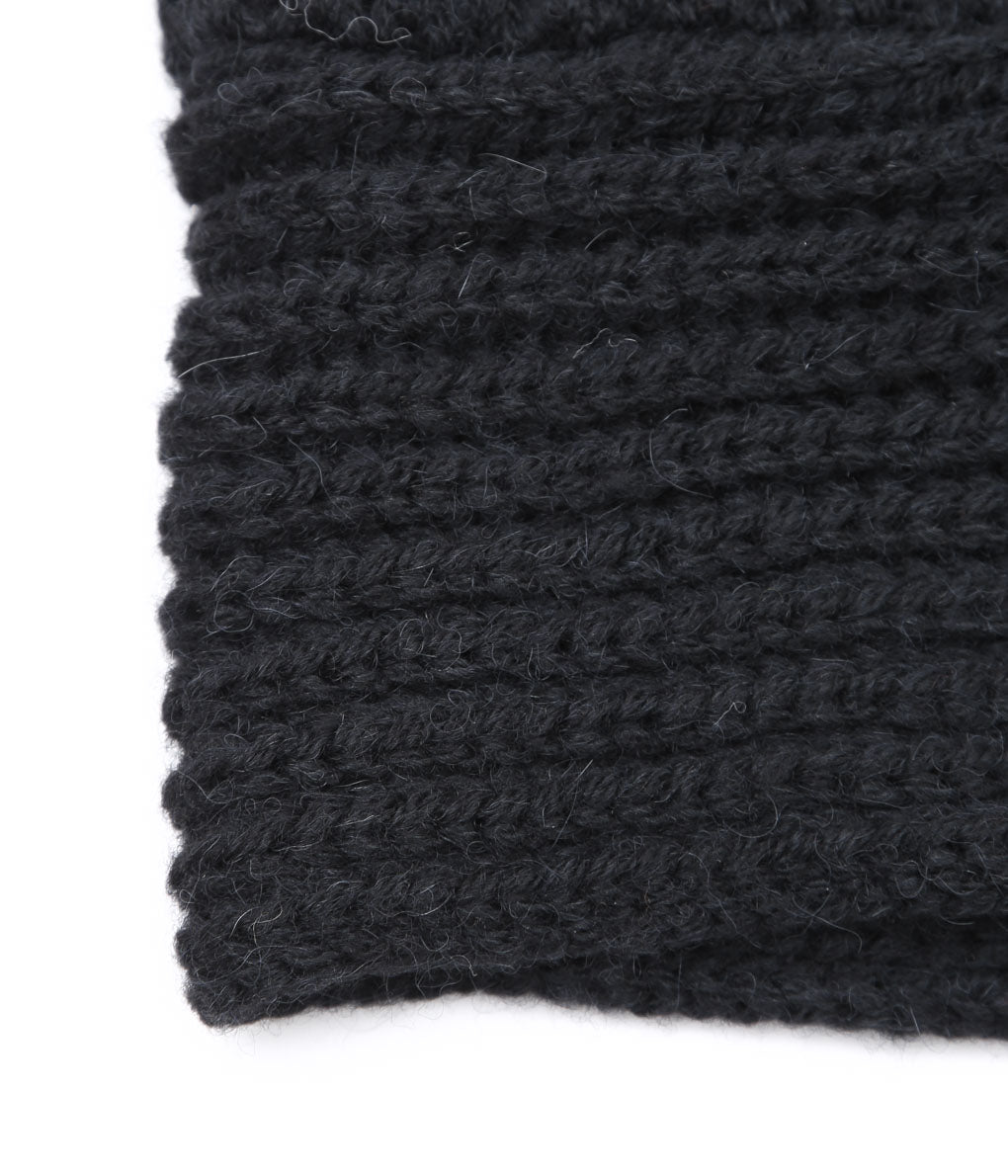 HIGHLAND2000 ''KNIT CAP & MUFF WIDE'' (BLACK / ALPACA)