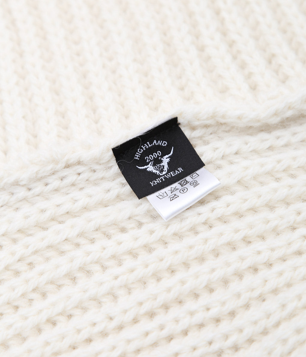 HIGHLAND2000 ''KNIT CAP & MUFF WIDE'' (WHITE / ALPACA)