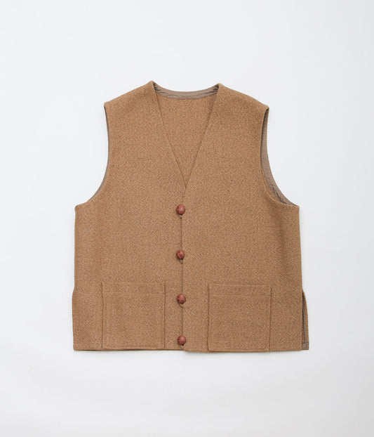 HERILL ''CASHMERE LINENMAT CHIMAYO VEST'' (BROWN)