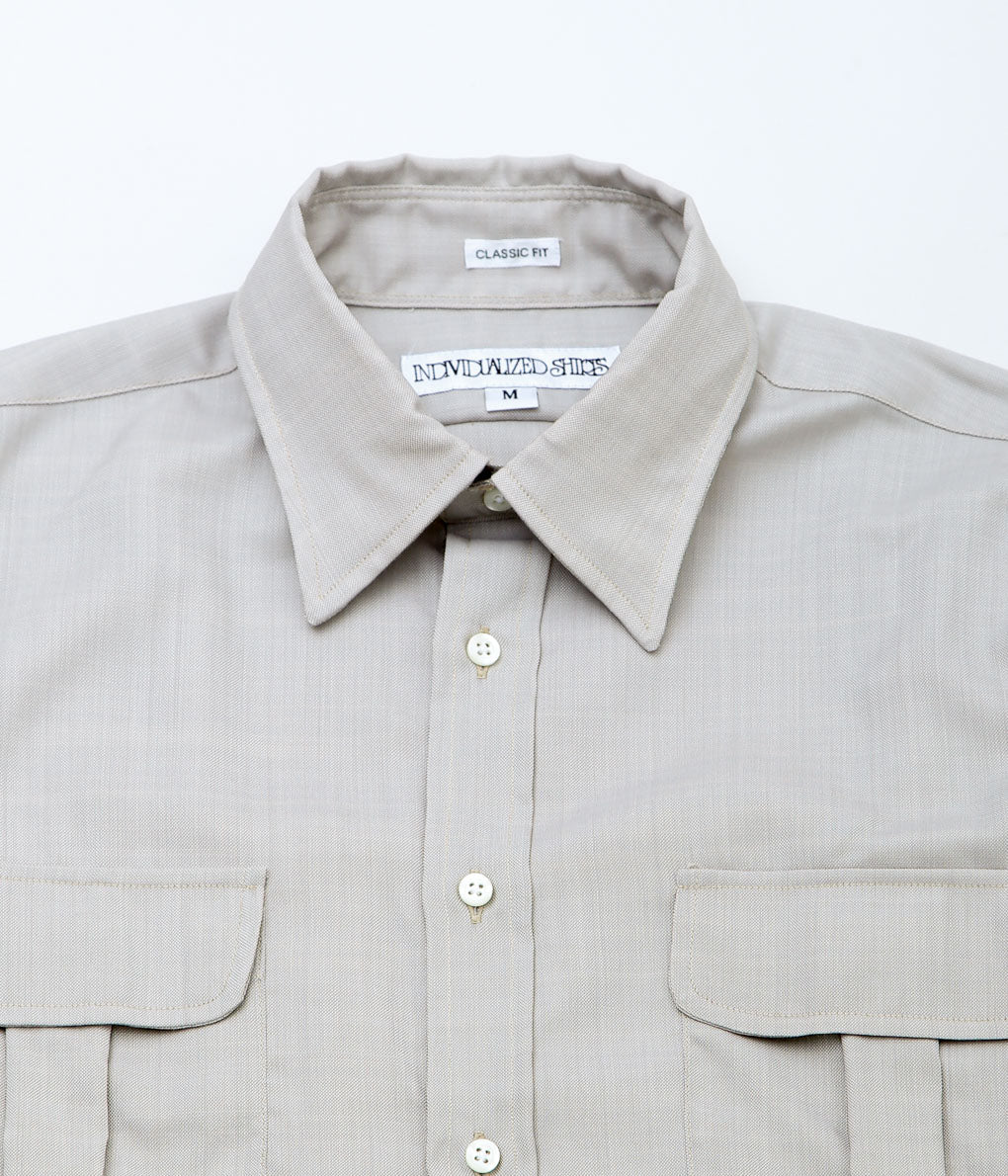 INDIVIDUALIZED SHIRTS×well-made by MAIDENS SHOP ''WOOL WORKSHIRTS'' (GRAY BEIGE)