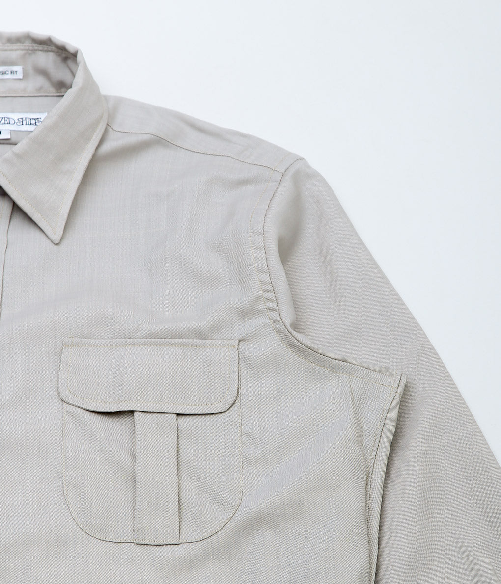 INDIVIDUALIZED SHIRTS×well-made by MAIDENS SHOP ''WOOL WORKSHIRTS'' (GRAY BEIGE)