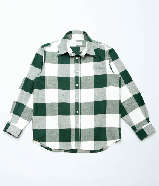 INDIVIDUALIZED SHIRTS ''HEAVY BLOCK PLAID OVER SHIRTS'' (GREEN BLOCK)