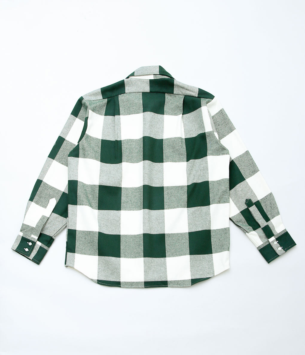 INDIVIDUALIZED SHIRTS ''HEAVY BLOCK PLAID OVER SHIRTS'' (GREEN BLOCK)