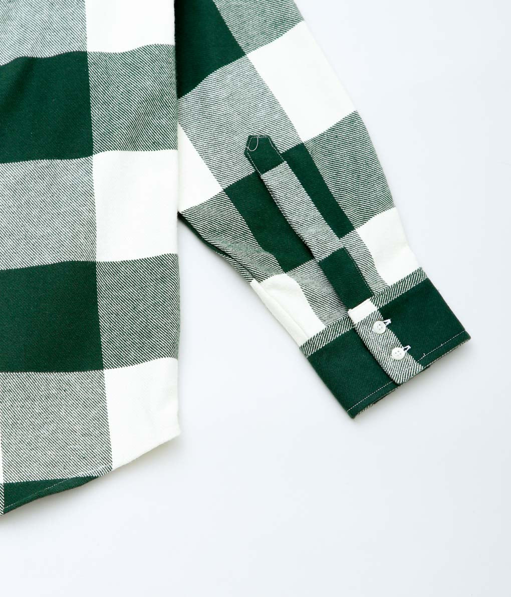 INDIVIDUALIZED SHIRTS ''HEAVY BLOCK PLAID OVER SHIRTS'' (GREEN BLOCK)