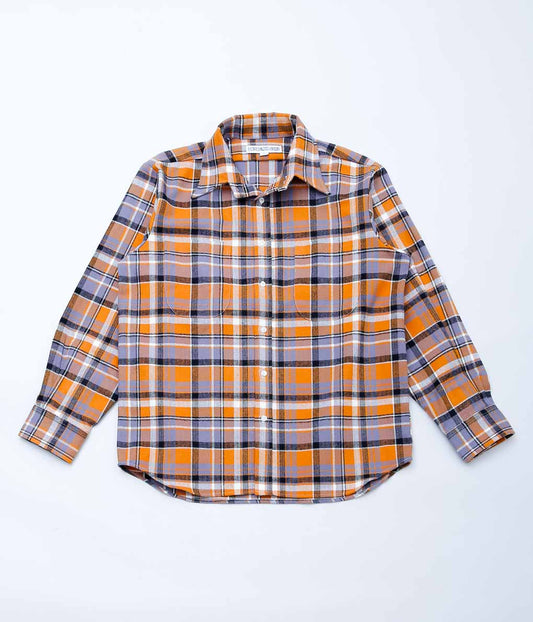 INDIVIDUALIZED SHIRTS ''HEAVY BLOCK PLAID OVER SHIRTS'' (ORANGE PLAID)