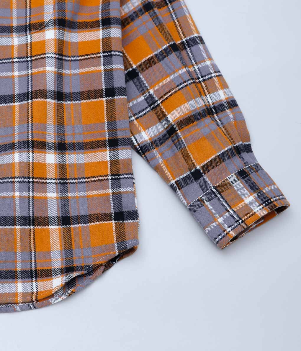 INDIVIDUALIZED SHIRTS ''HEAVY BLOCK PLAID OVER SHIRTS'' (ORANGE PLAID)