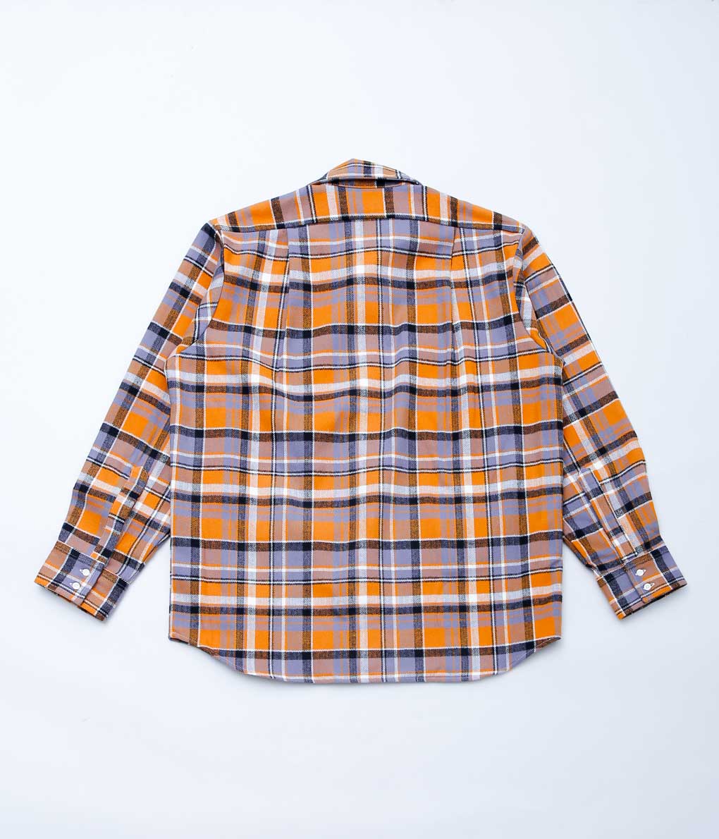 INDIVIDUALIZED SHIRTS ''HEAVY BLOCK PLAID OVER SHIRTS'' (ORANGE PLAID)