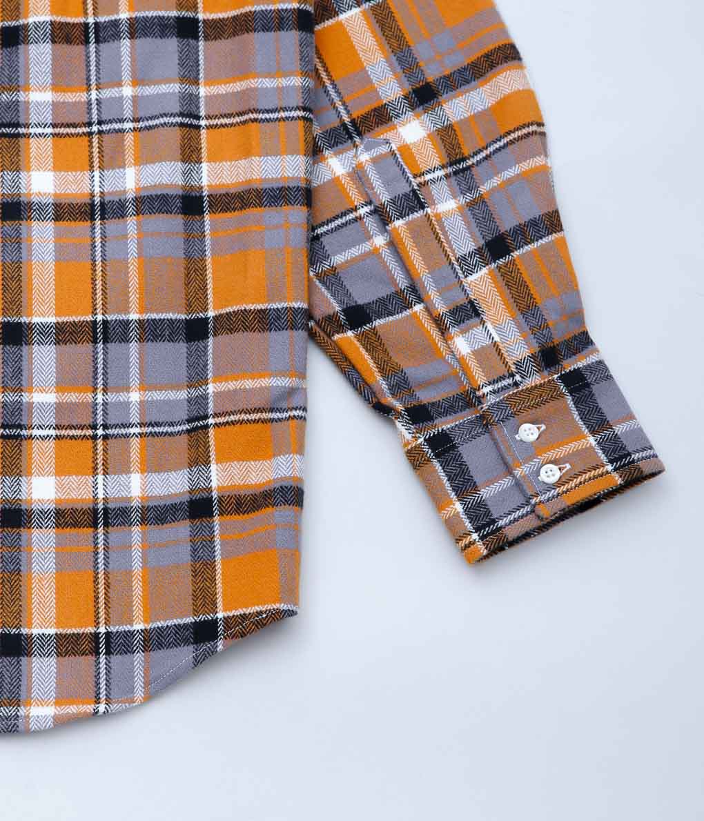 INDIVIDUALIZED SHIRTS ''HEAVY BLOCK PLAID OVER SHIRTS'' (ORANGE PLAID)