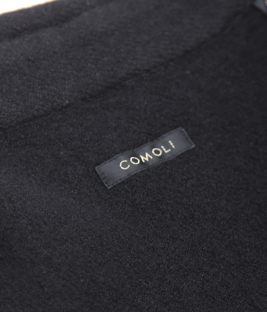 COMOLI ''Fleeced wool half-zip dress'' (BLACK)