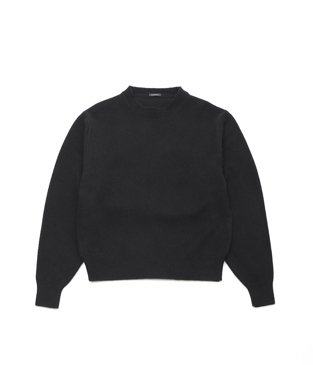 COMOLI ''WOMEN'S Lambswool Crew Neck Knit'' (BLACK)