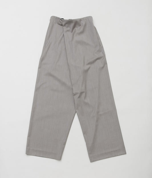 GABRIELA COLL GARMENTS ''NO.310 SUMMER WOOL CROSSED TROUSERS'' (GREY HERRINGBONE)