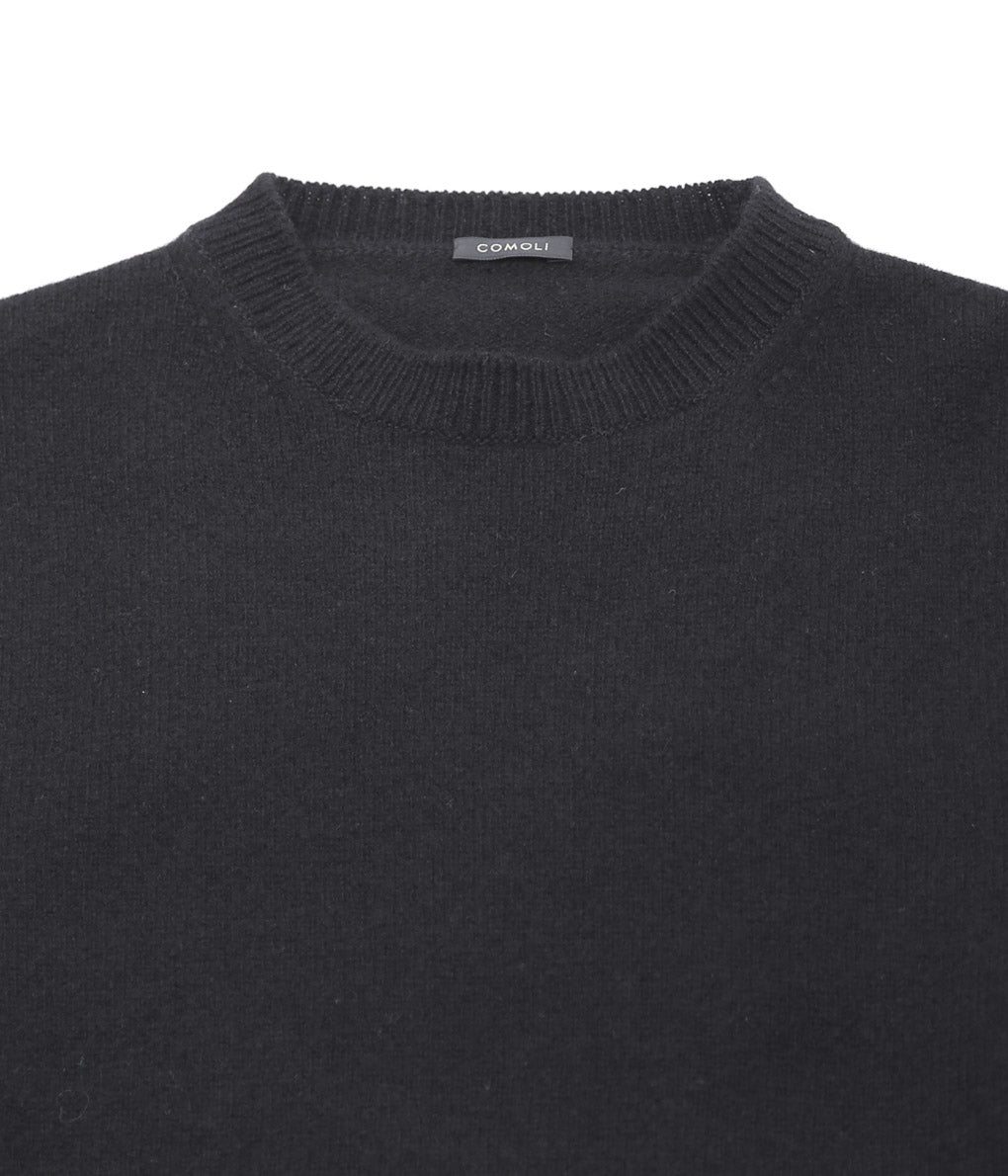 COMOLI ''WOMEN'S Lambswool Crew Neck Knit'' (BLACK)