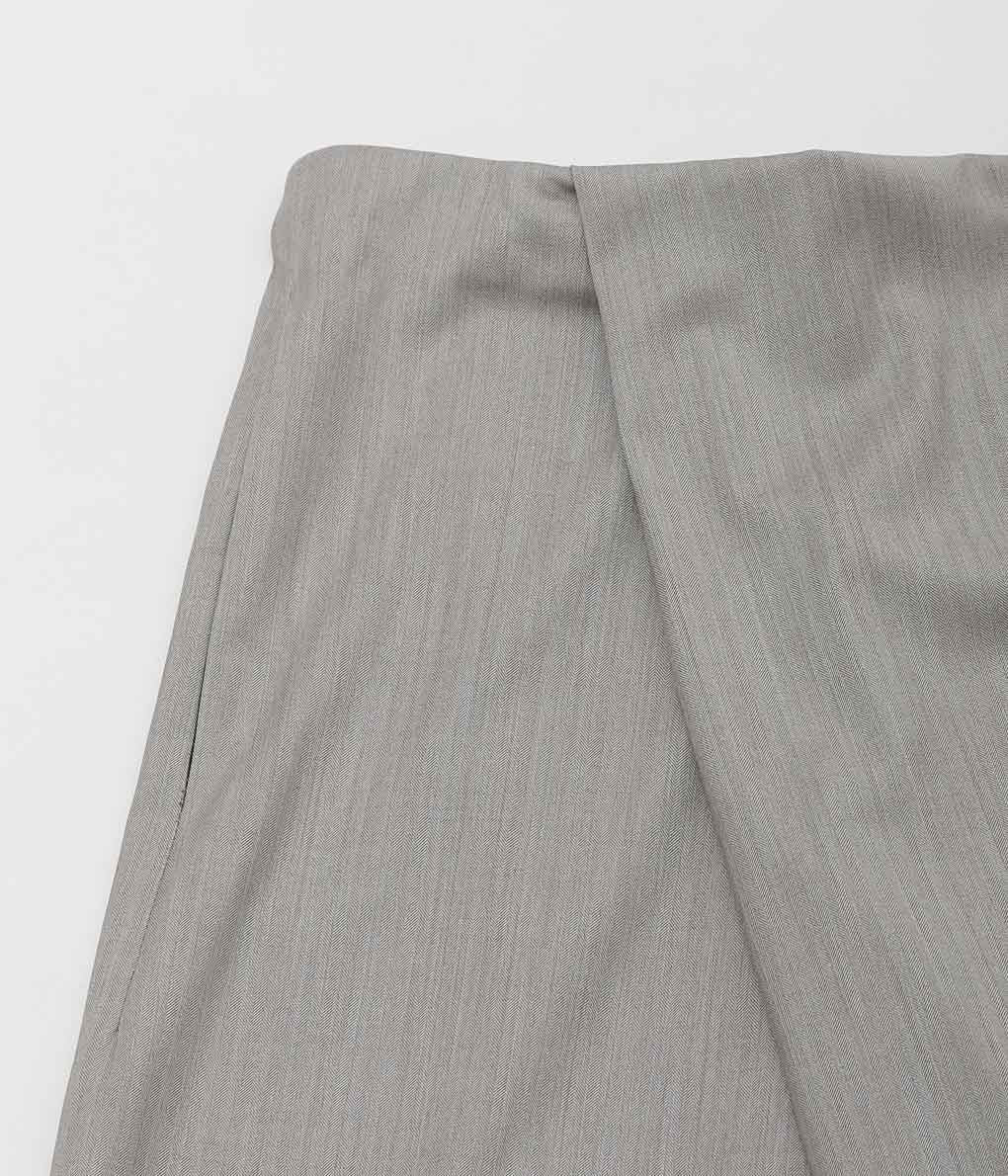 GABRIELA COLL GARMENTS ''NO.310 SUMMER WOOL CROSSED TROUSERS'' (GREY HERRINGBONE)