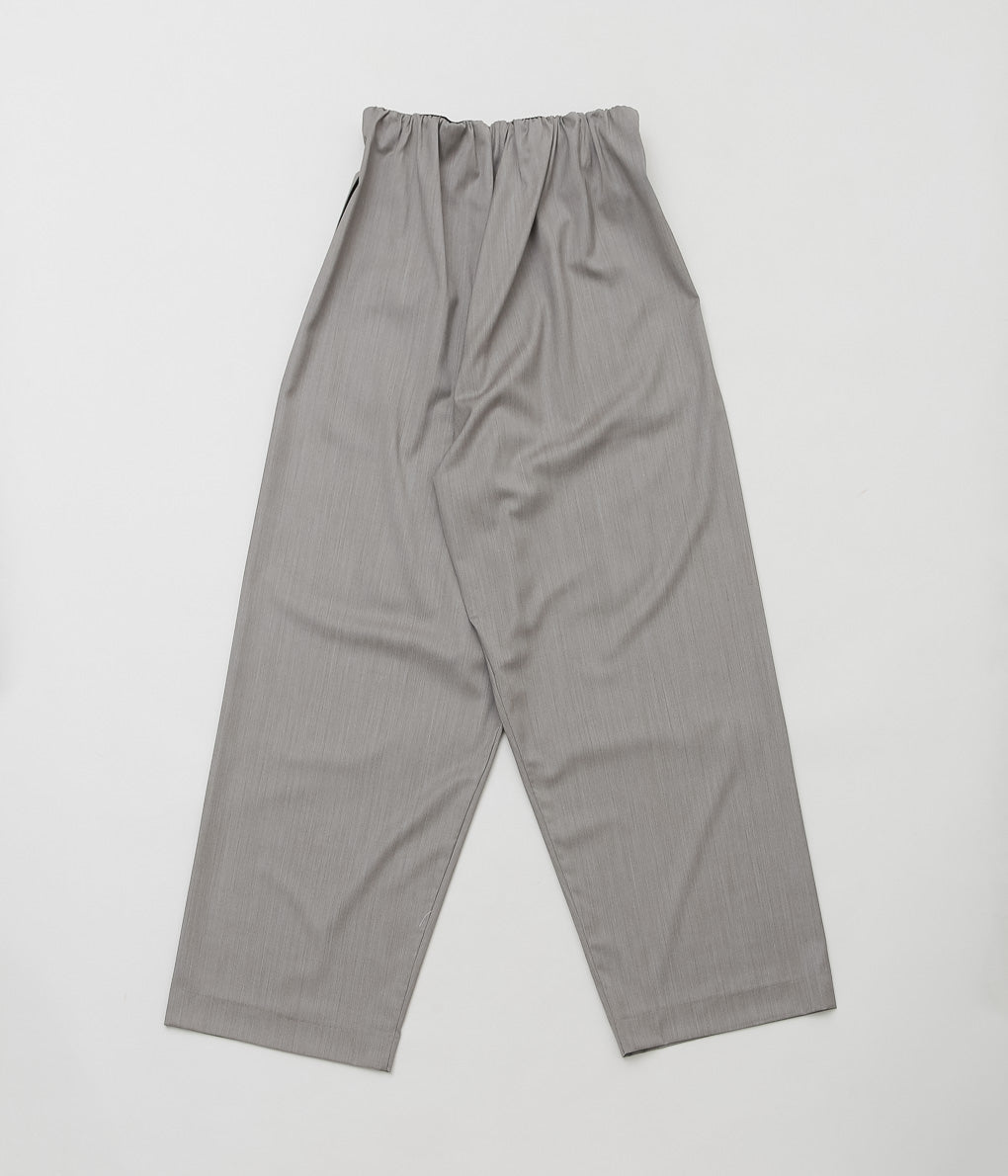 GABRIELA COLL GARMENTS ''NO.310 SUMMER WOOL CROSSED TROUSERS'' (GREY HERRINGBONE)