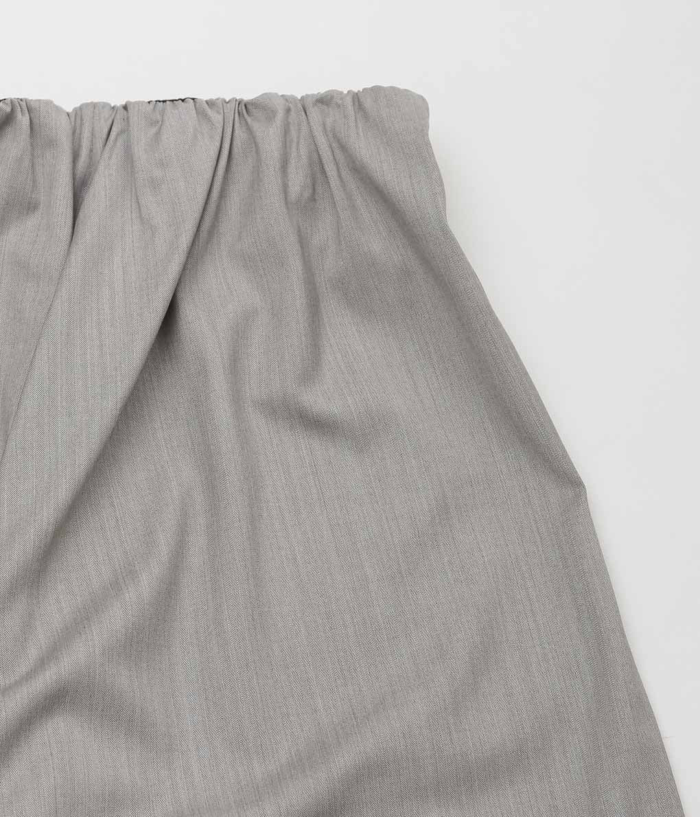 GABRIELA COLL GARMENTS ''NO.310 SUMMER WOOL CROSSED TROUSERS'' (GREY HERRINGBONE)