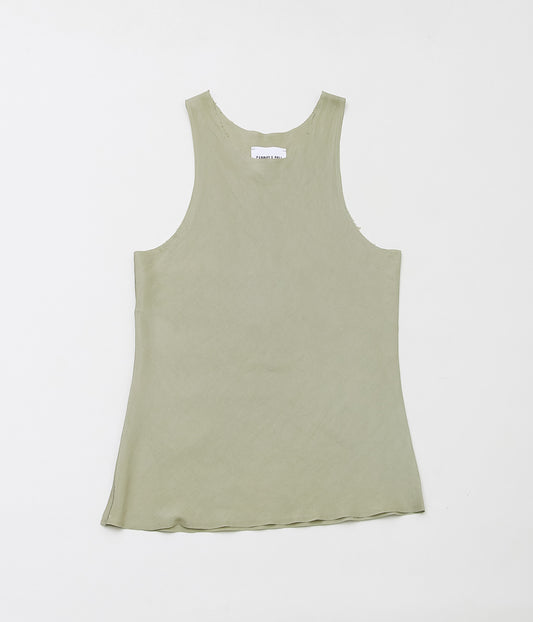 GABRIELA COLL GARMENTS ''NO.73 SILK PONGEE TOP'' (OFF GREEN)