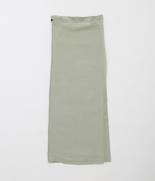 GABRIELA COLL GARMENTS ''NO.304 SILK PONGEE WRAP SKIRT'' (OFF GREEN)