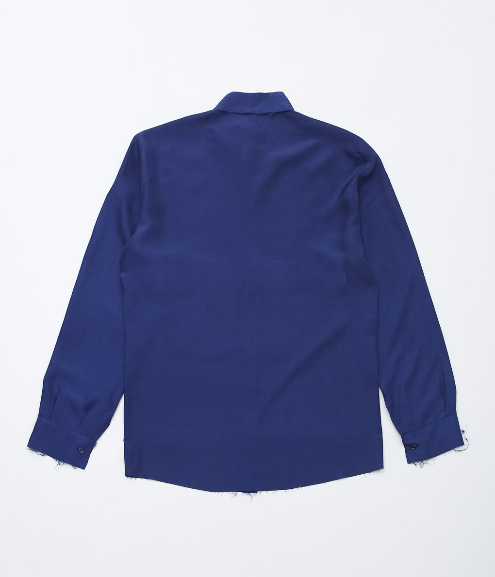 GABRIELA COLL GARMENTS ''NO.197 SILK PONGEE SHIRT'' (BLUE)