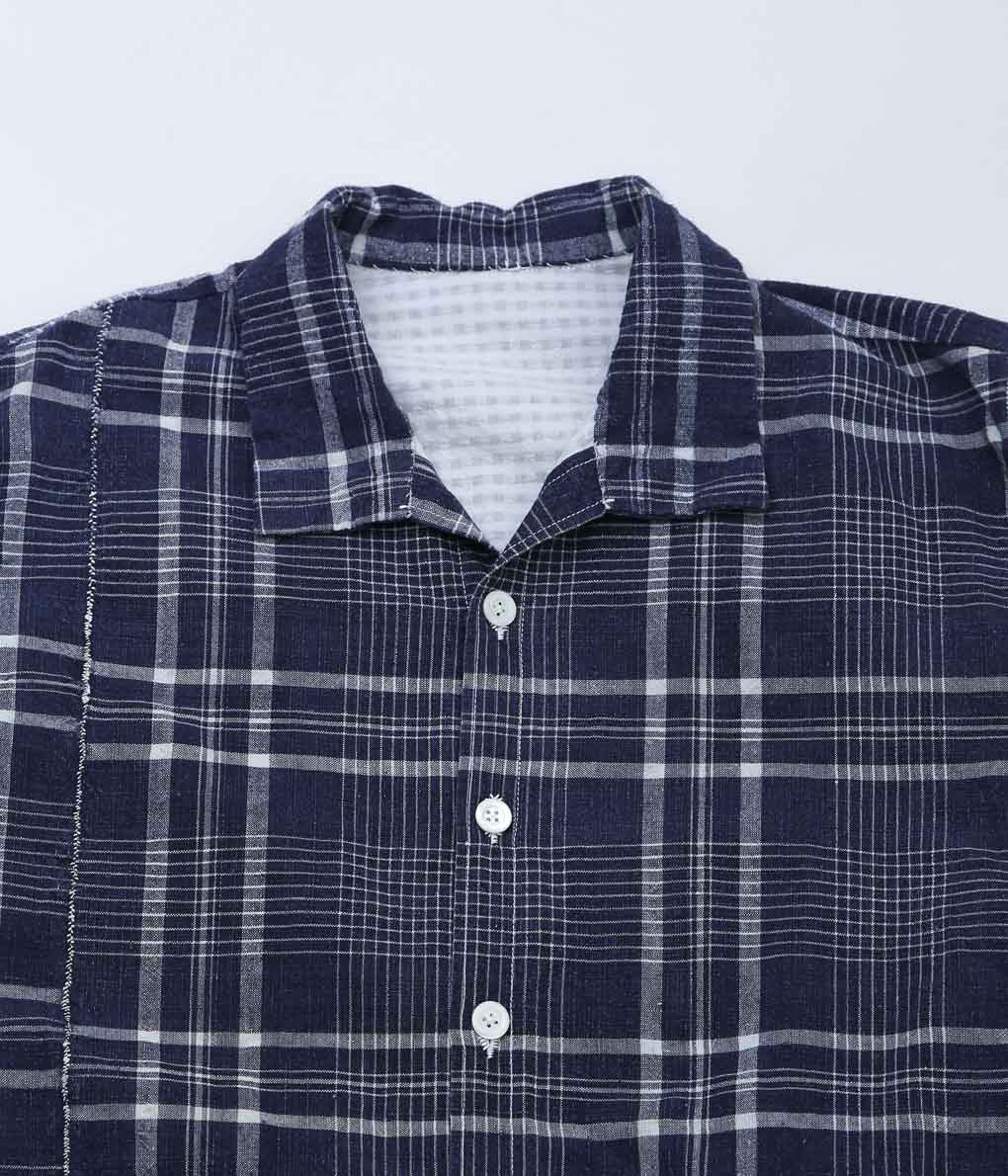 OLIVER CHURCH ''POCKETS SHIRT LINED (ANTIQUE KELSCH)'' (BLUE CHECK)