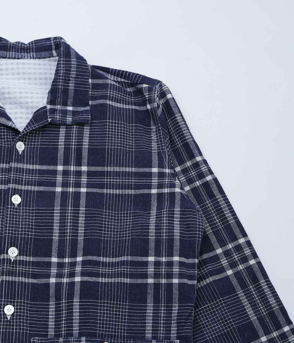 OLIVER CHURCH ''POCKETS SHIRT LINED (ANTIQUE KELSCH)'' (BLUE CHECK)