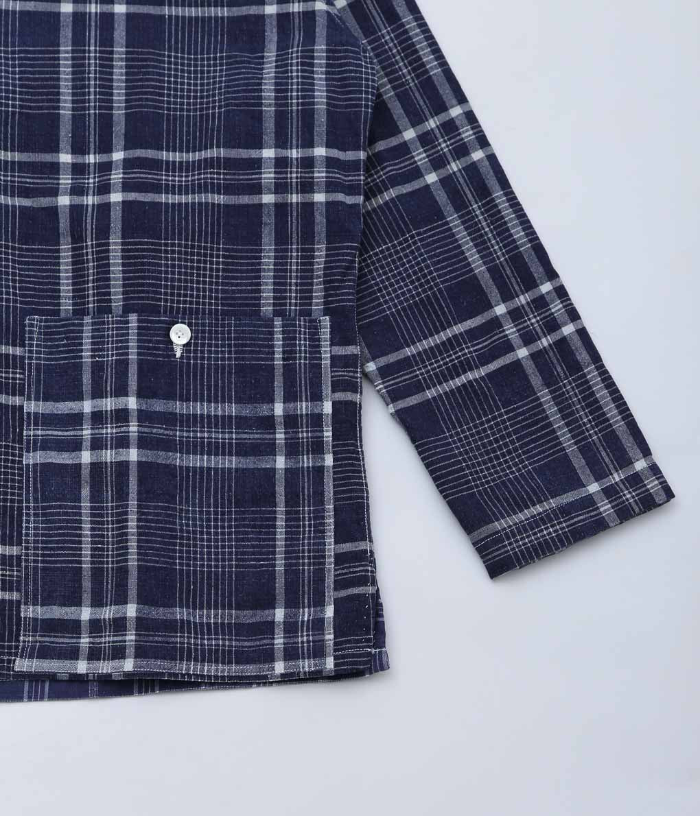 OLIVER CHURCH ''POCKETS SHIRT LINED (ANTIQUE KELSCH)'' (BLUE CHECK)