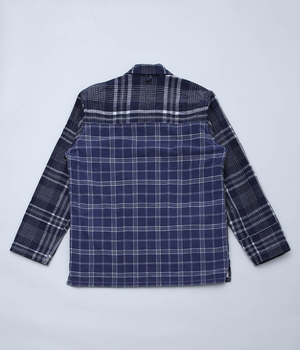 OLIVER CHURCH ''POCKETS SHIRT LINED (ANTIQUE KELSCH)'' (BLUE CHECK)