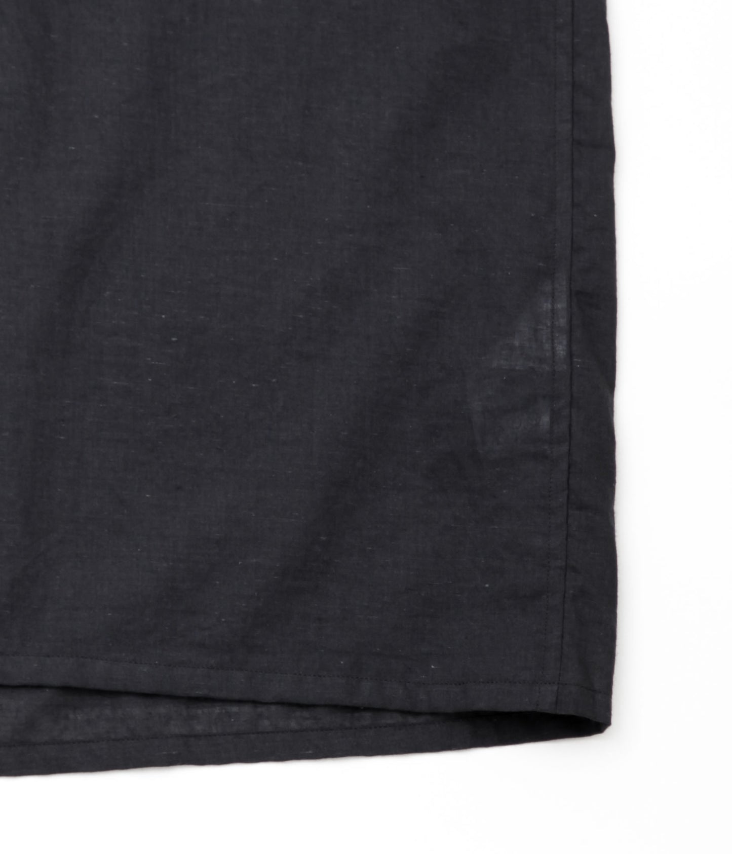 COMOLI''KHADIコットン半袖 オープンカラーシャツ''(BLACK)